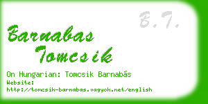 barnabas tomcsik business card
